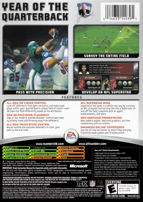 Madden NFL 06 (USA) box cover back